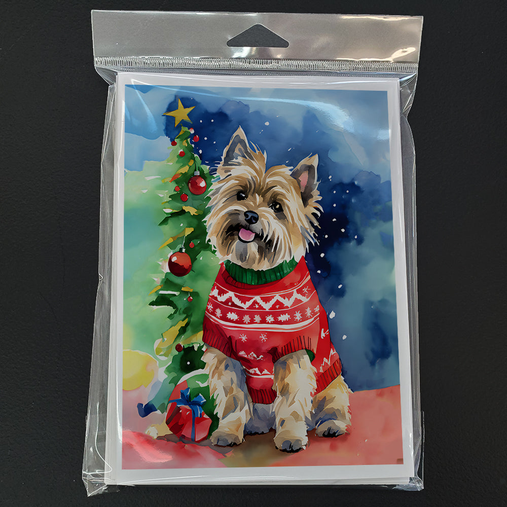 Cairn Terrier Christmas Greeting Cards Pack of 8