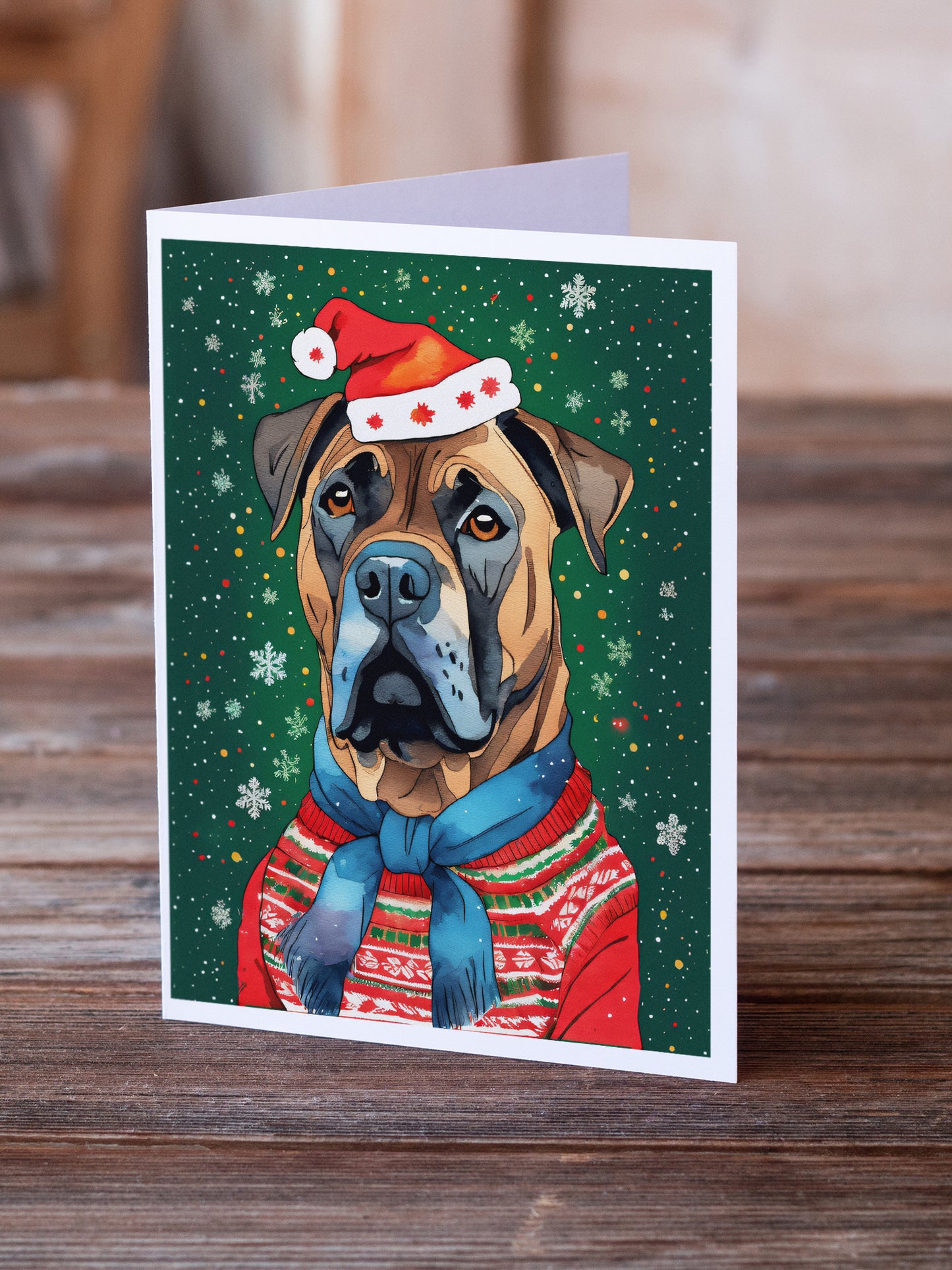 Cane Corso Christmas Greeting Cards Pack of 8