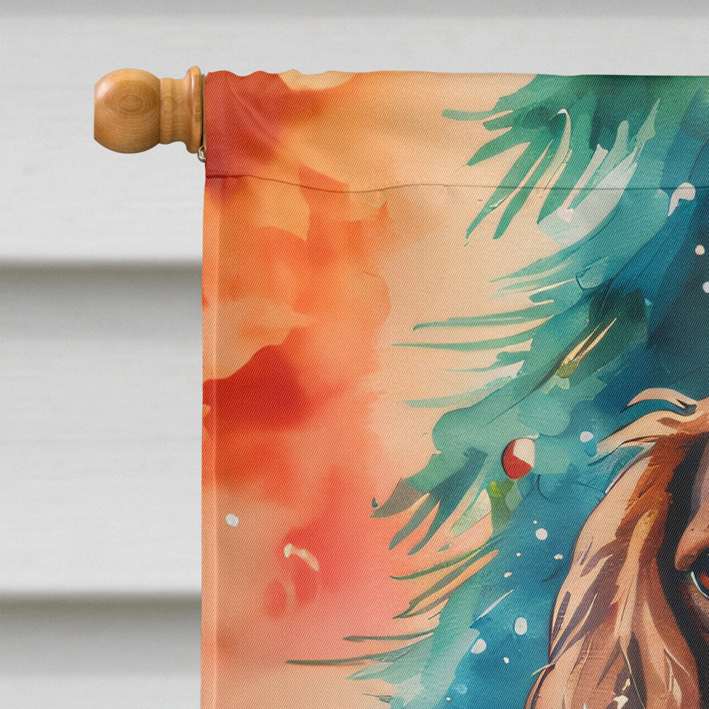 Cavalier Spaniel Christmas House Flag