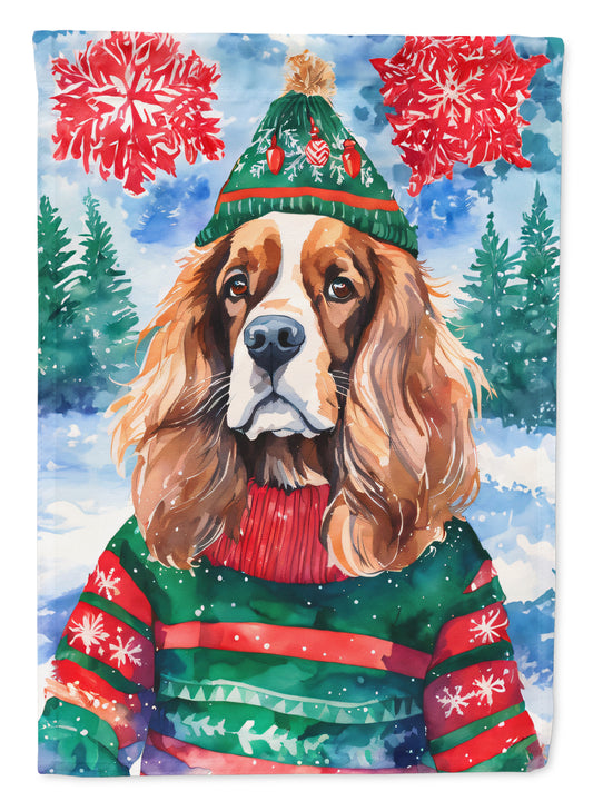 Buy this Cavalier Spaniel Christmas House Flag