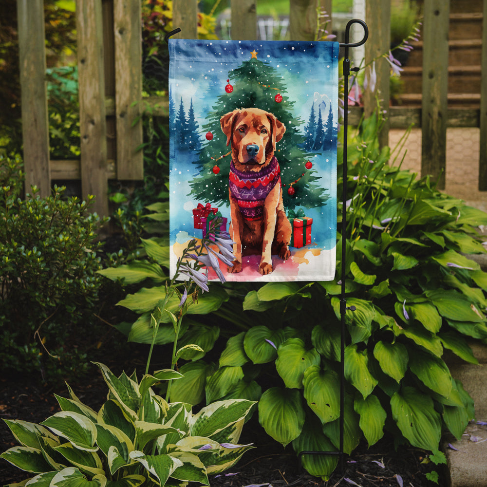 Chesapeake Bay Retriever Christmas Garden Flag