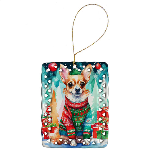 Buy this Chihuahua Christmas Porcelain Ornament