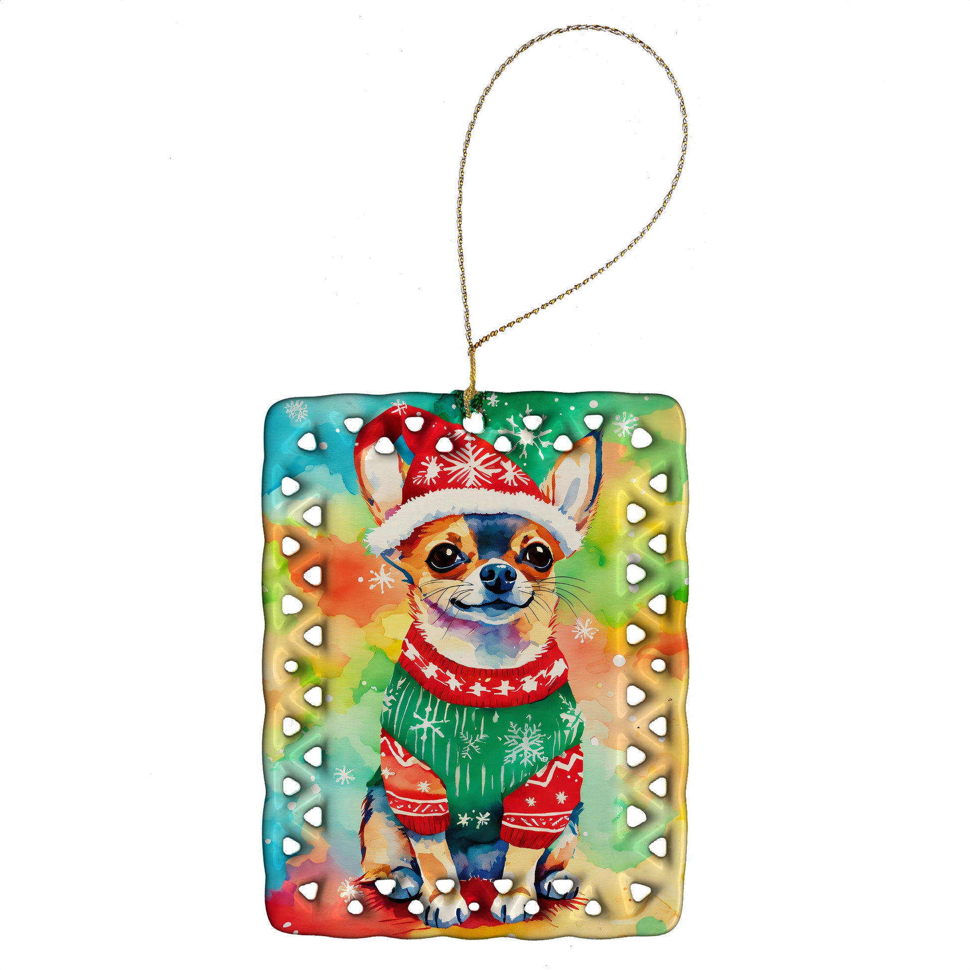 Buy this Chihuahua Christmas Porcelain Ornament