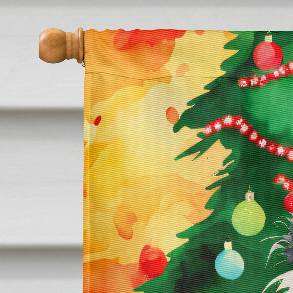 Chinese Crested Christmas House Flag