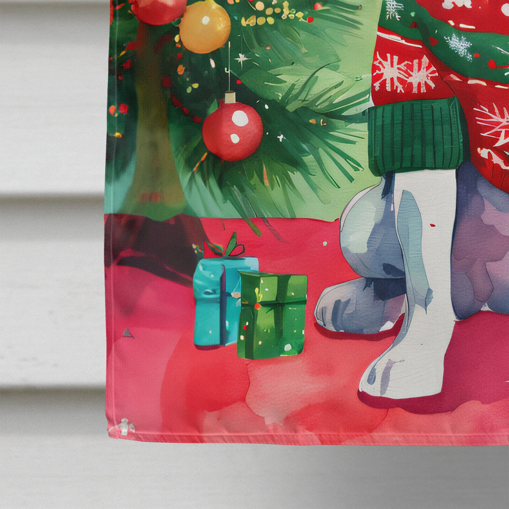 Chinese Crested Christmas House Flag