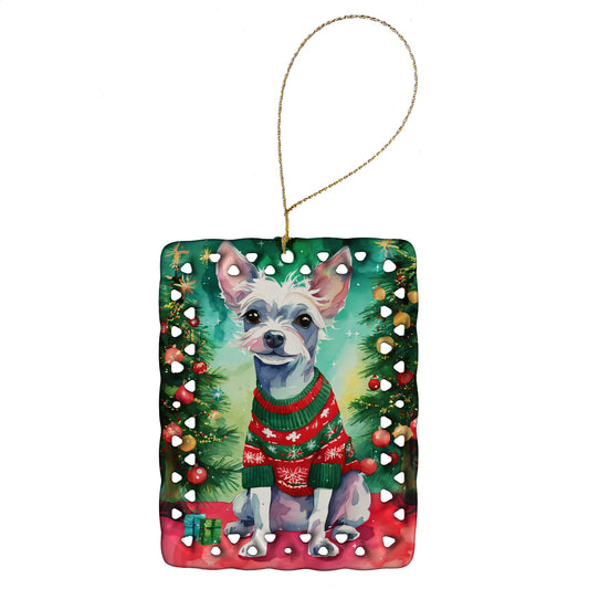 Buy this Chinese Crested Christmas Porcelain Ornament