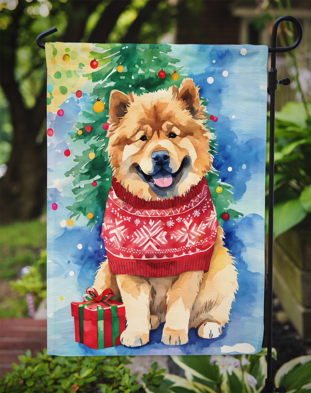 Chow Chow Christmas Garden Flag