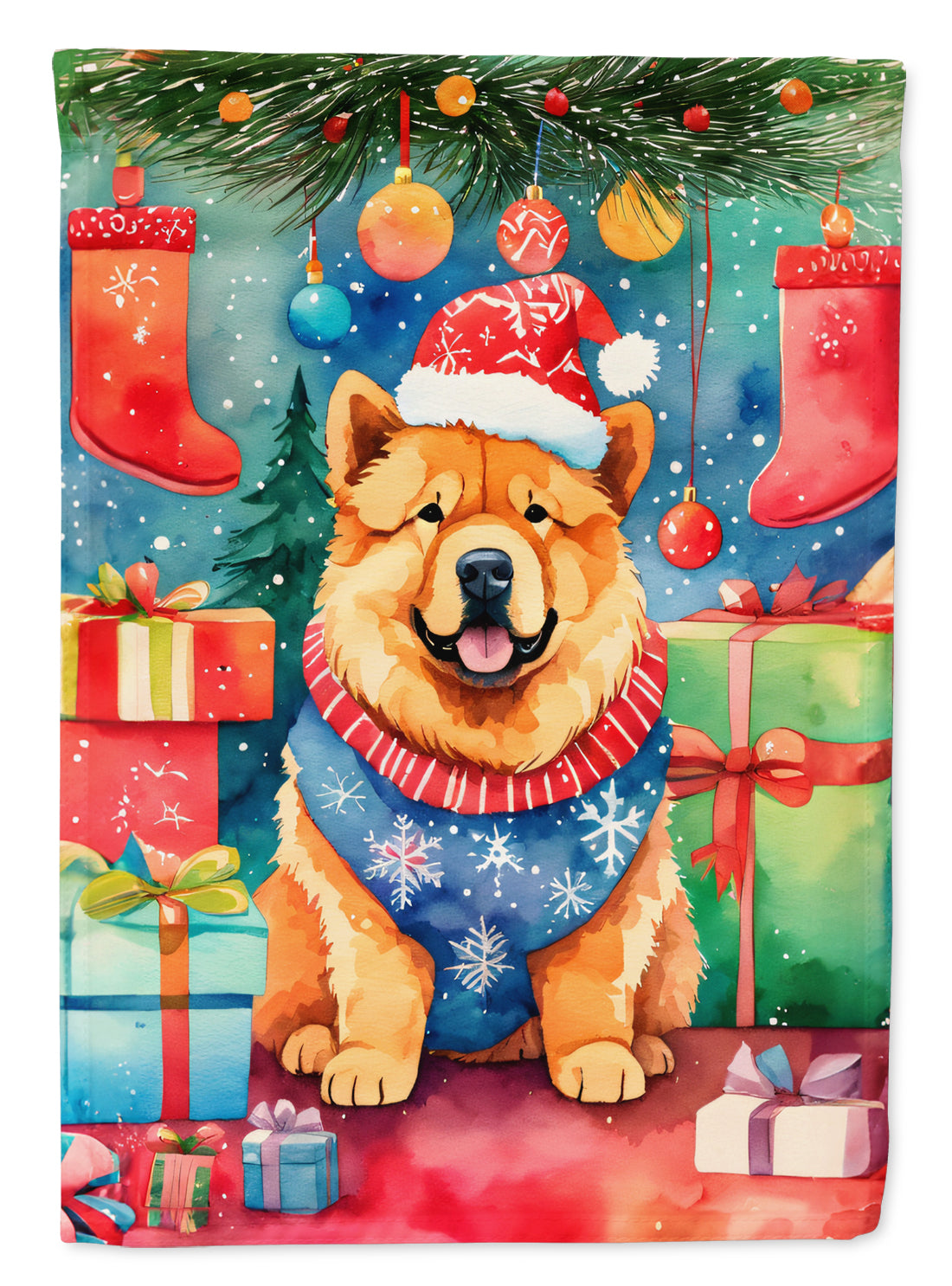 Buy this Chow Chow Christmas House Flag