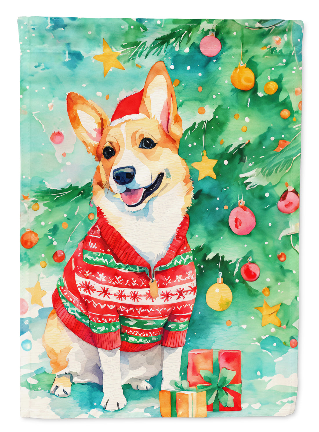 Buy this Corgi Christmas House Flag