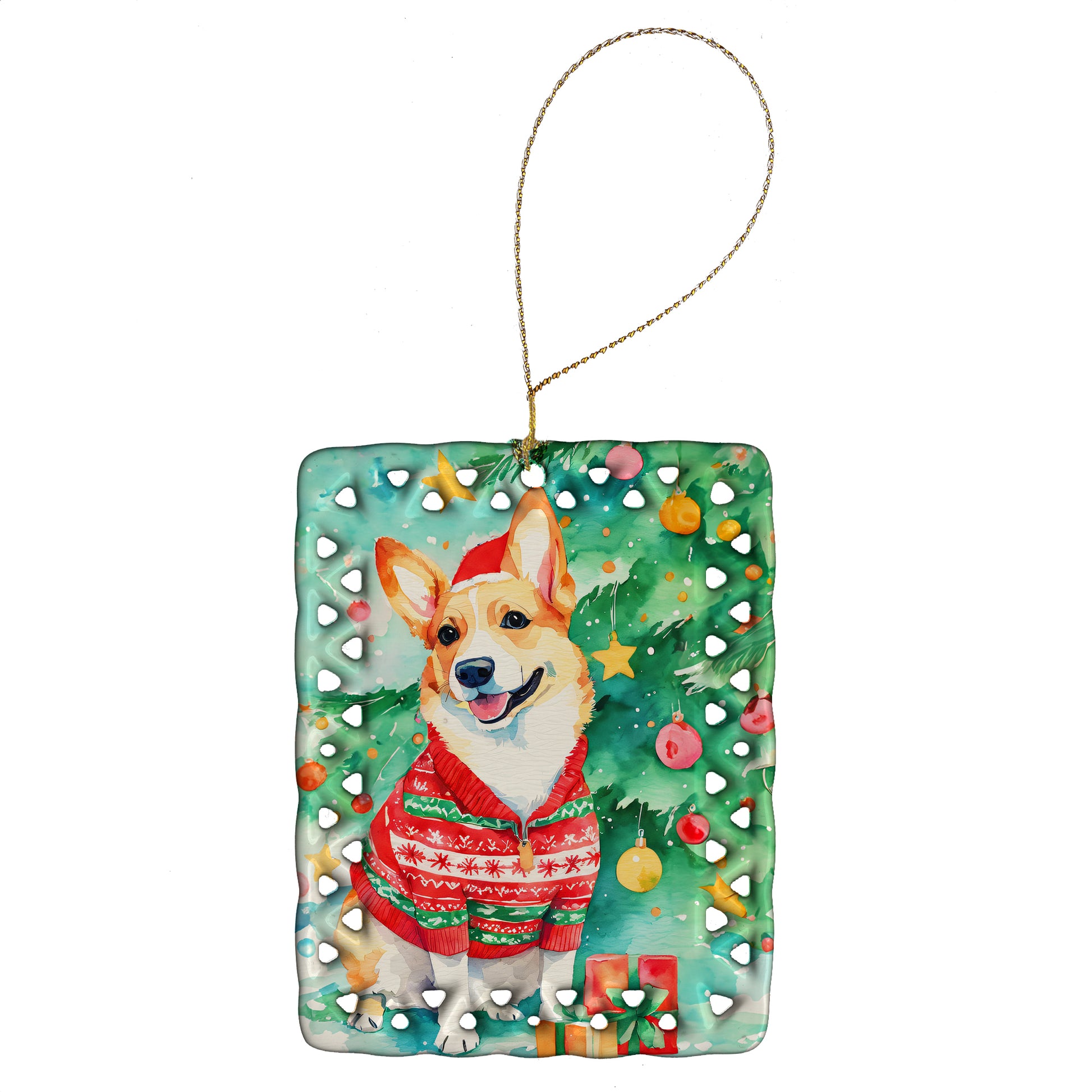 Buy this Corgi Christmas Porcelain Ornament