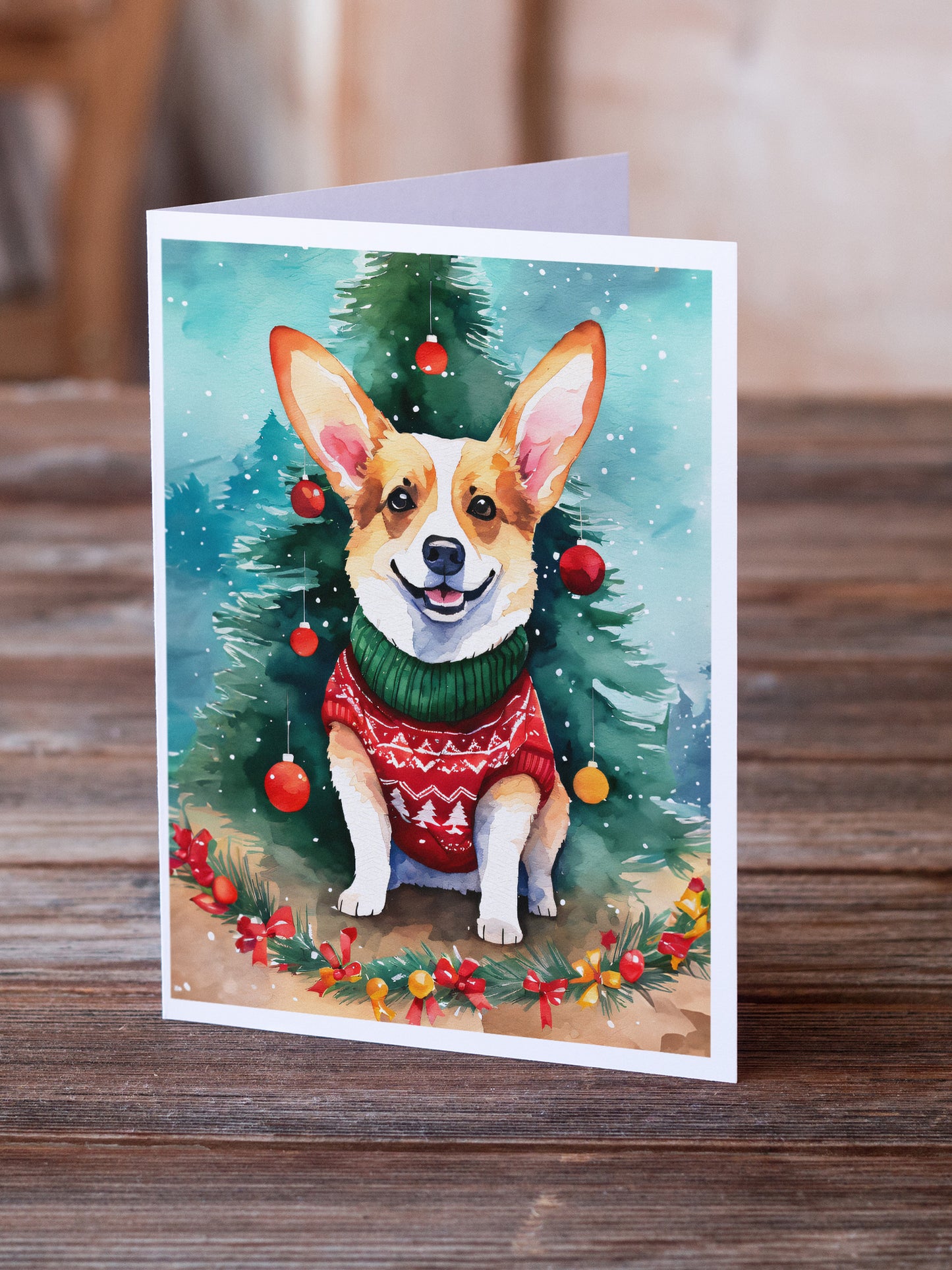 Corgi Christmas Greeting Cards Pack of 8