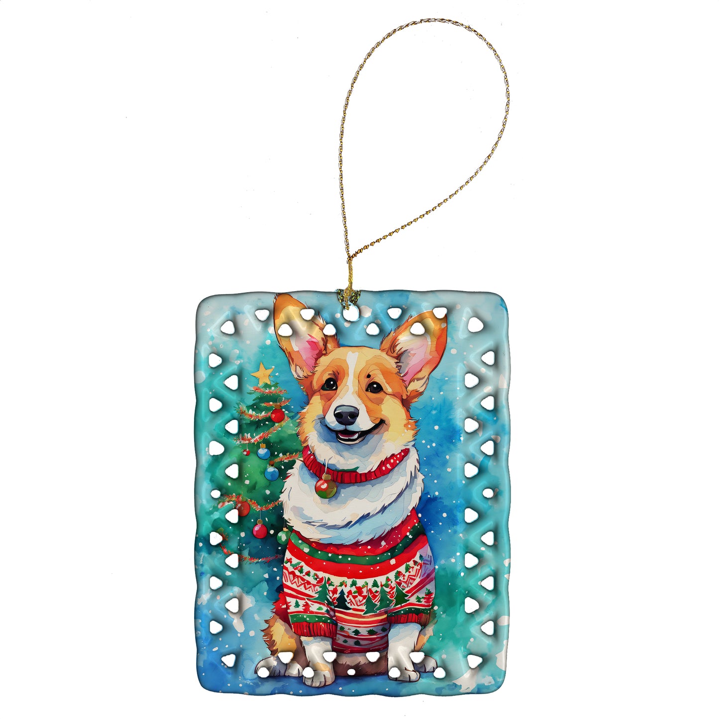 Buy this Corgi Christmas Porcelain Ornament