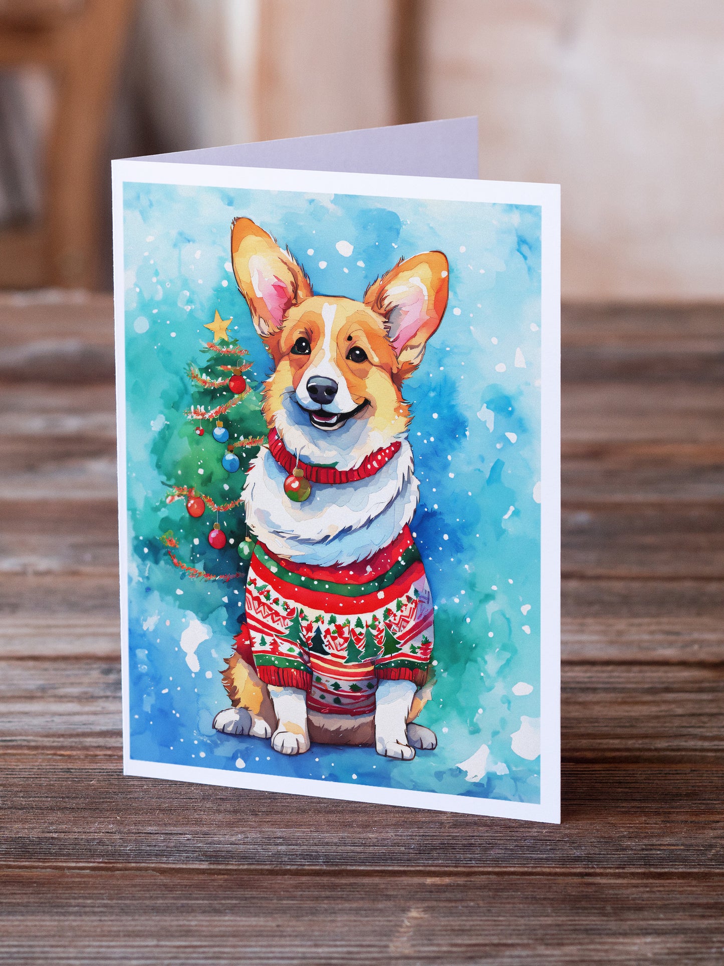 Corgi Christmas Greeting Cards Pack of 8