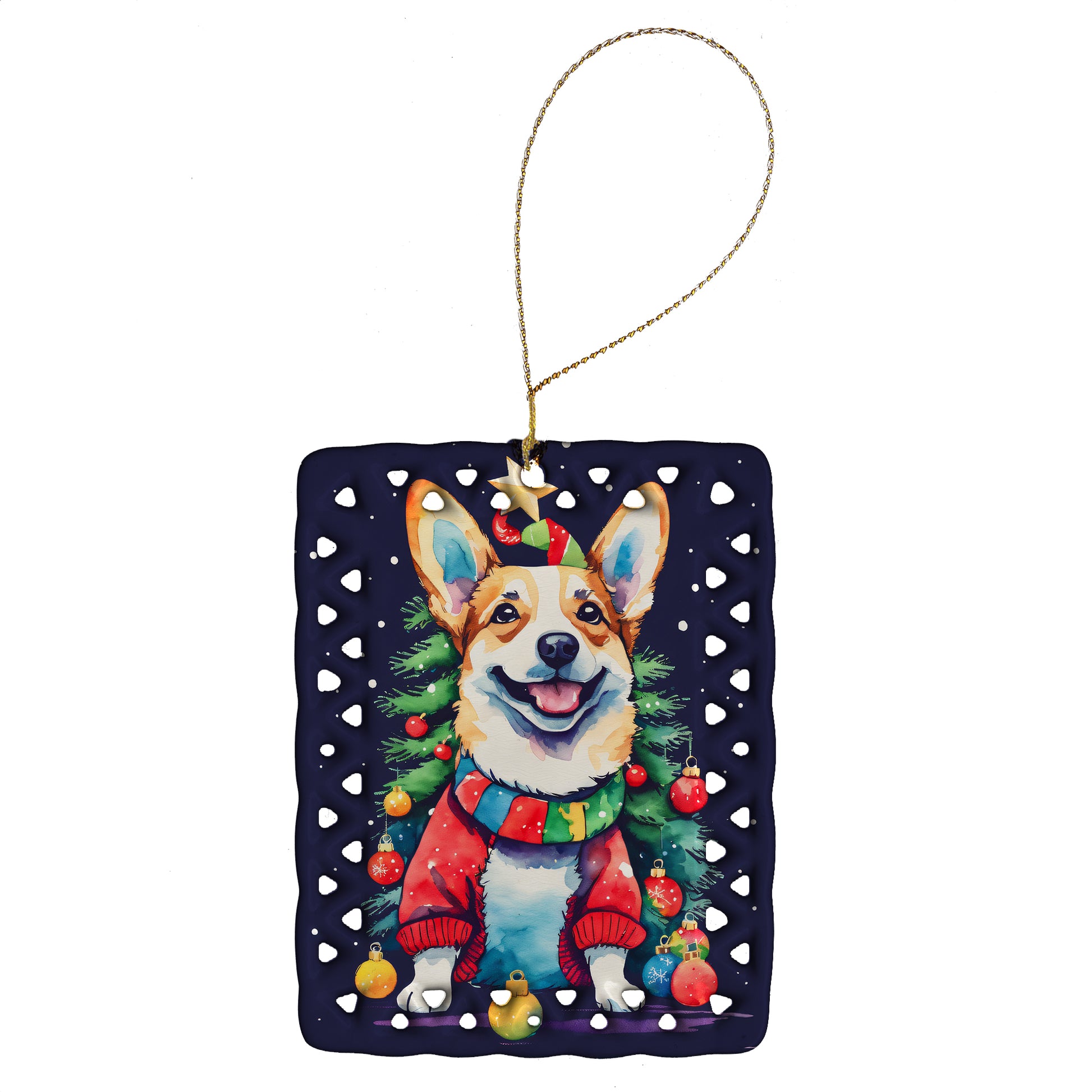 Buy this Corgi Christmas Porcelain Ornament