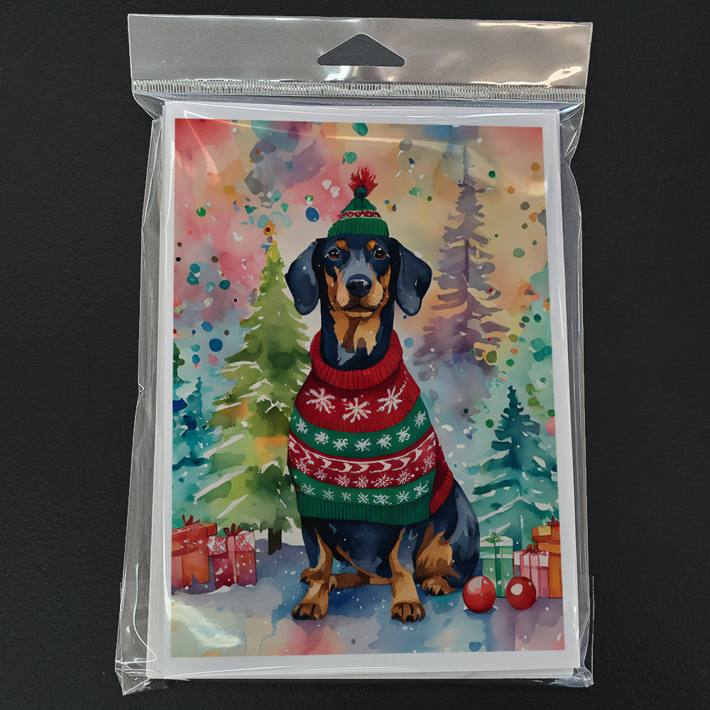 Dachshund Christmas Greeting Cards Pack of 8