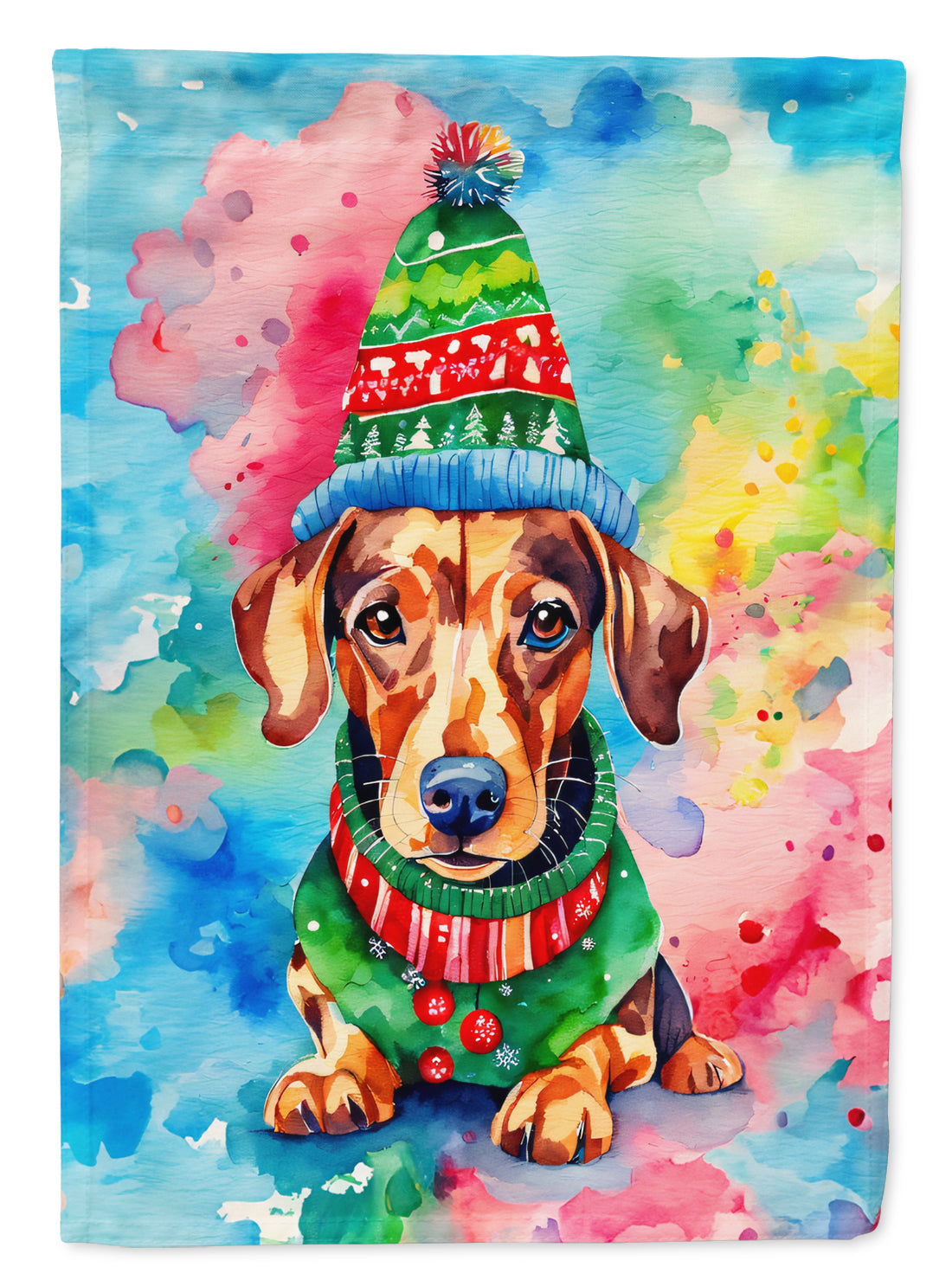 Buy this Dachshund Christmas House Flag