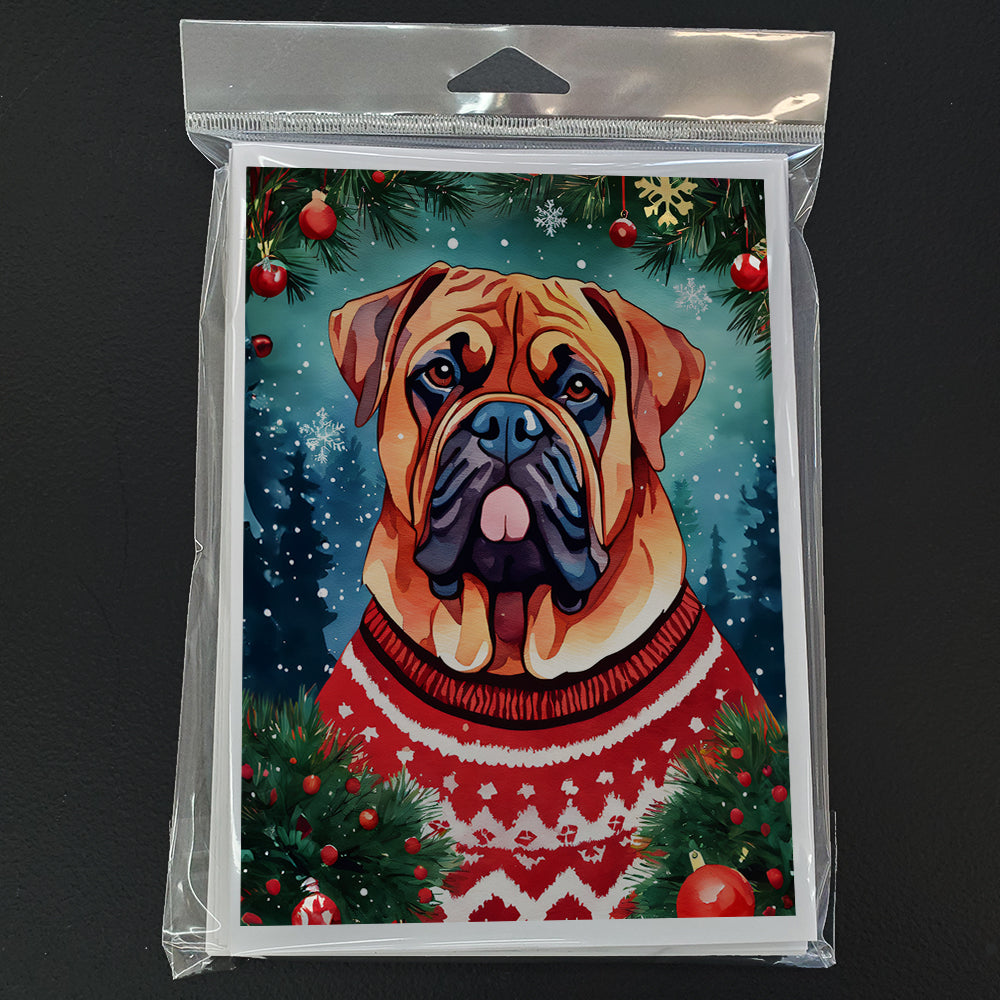 Dogue de Bordeaux Christmas Greeting Cards Pack of 8