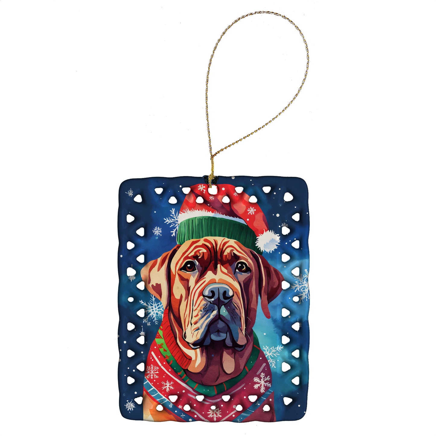 Buy this Dogue de Bordeaux Christmas Porcelain Ornament