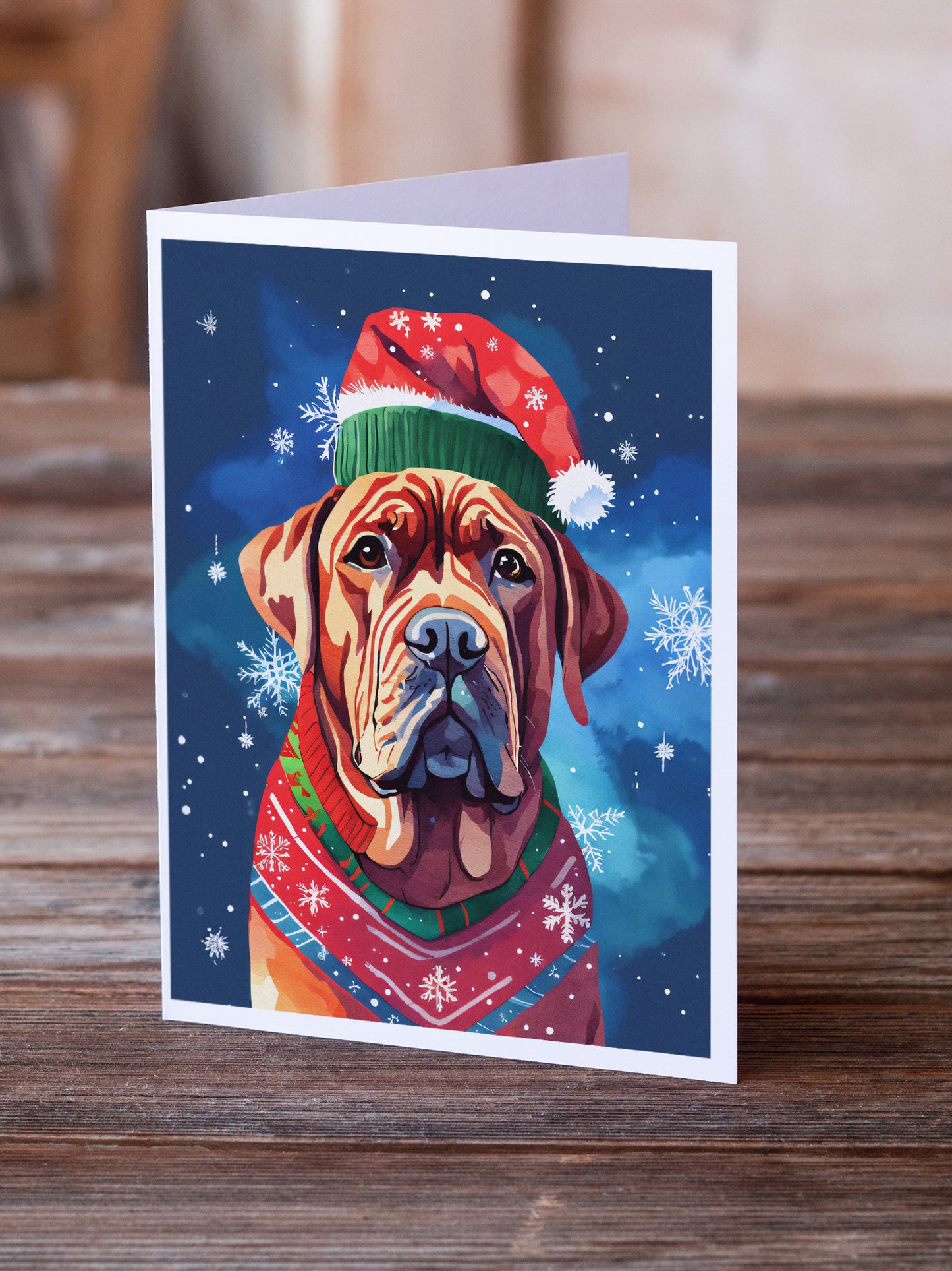 Dogue de Bordeaux Christmas Greeting Cards Pack of 8