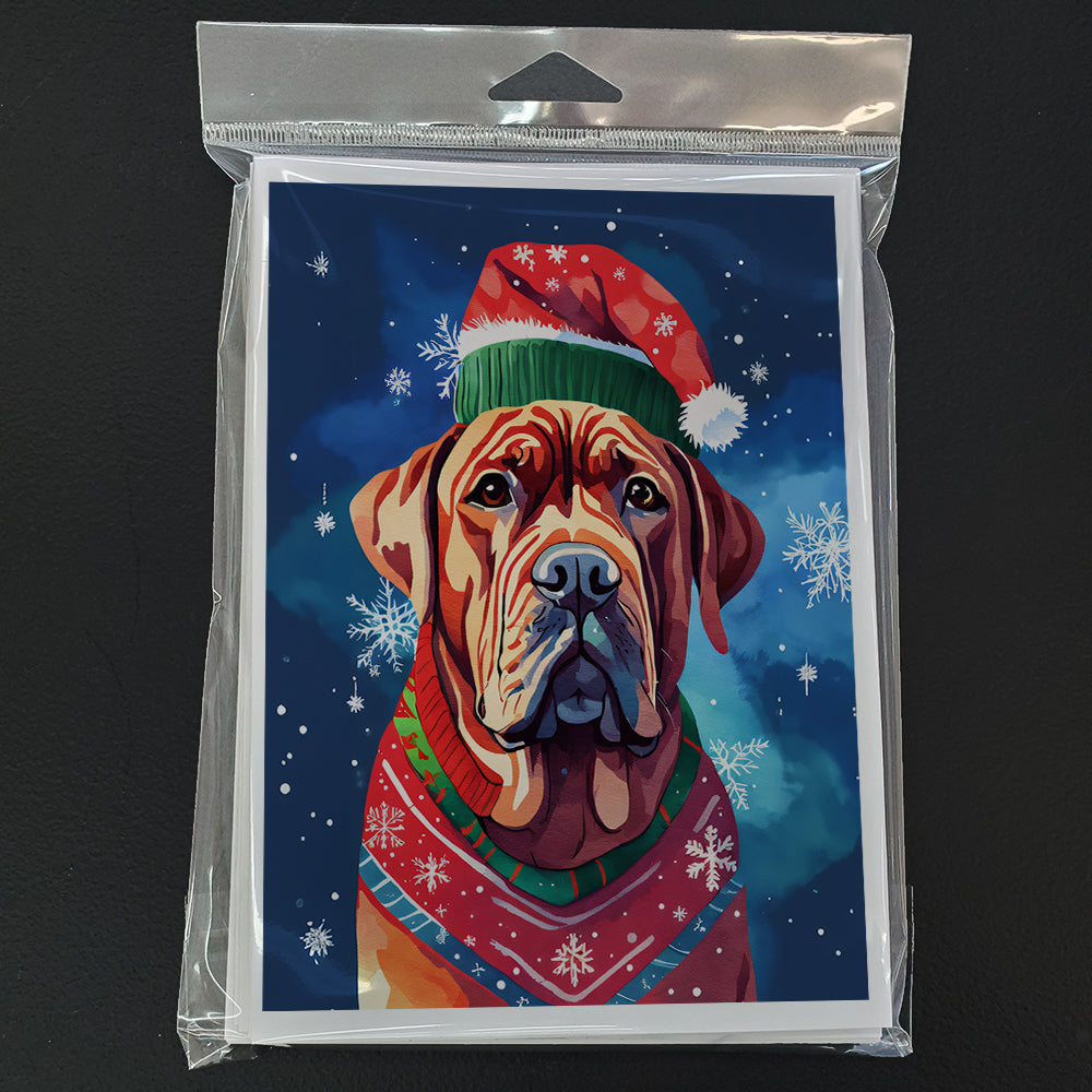 Dogue de Bordeaux Christmas Greeting Cards Pack of 8