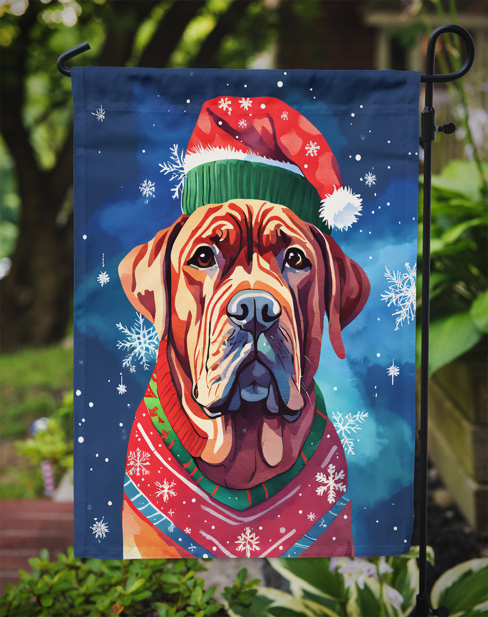 Dogue de Bordeaux Christmas Garden Flag