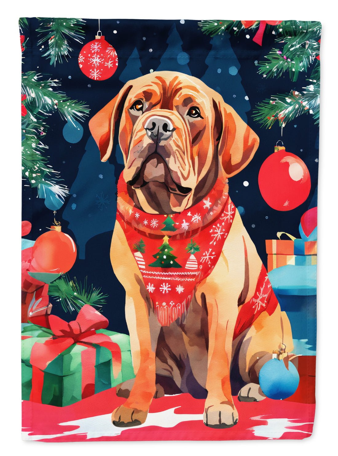 Buy this Dogue de Bordeaux Christmas House Flag