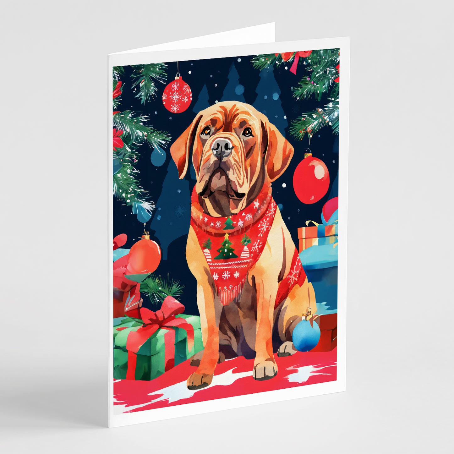 Buy this Dogue de Bordeaux Christmas Greeting Cards Pack of 8