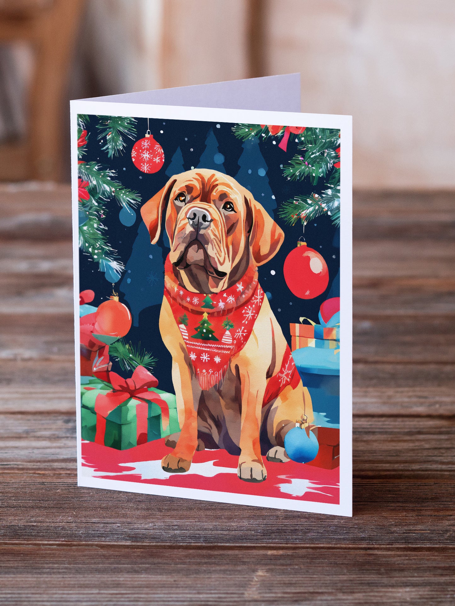 Dogue de Bordeaux Christmas Greeting Cards Pack of 8