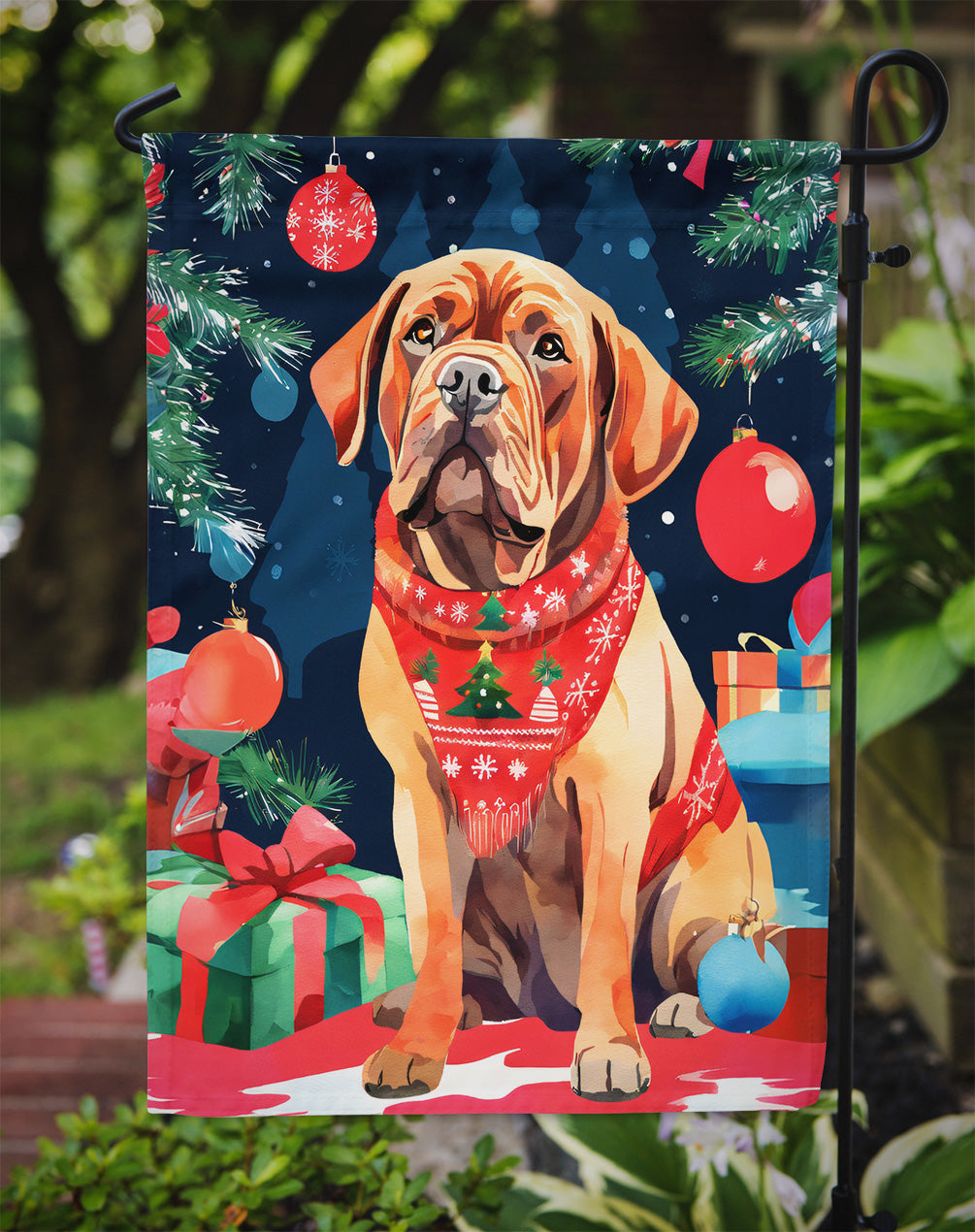 Dogue de Bordeaux Christmas Garden Flag