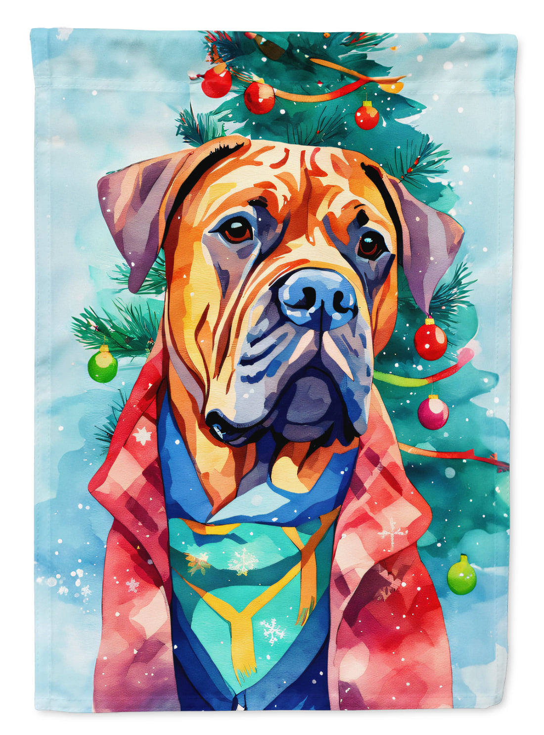 Buy this Dogue de Bordeaux Christmas House Flag