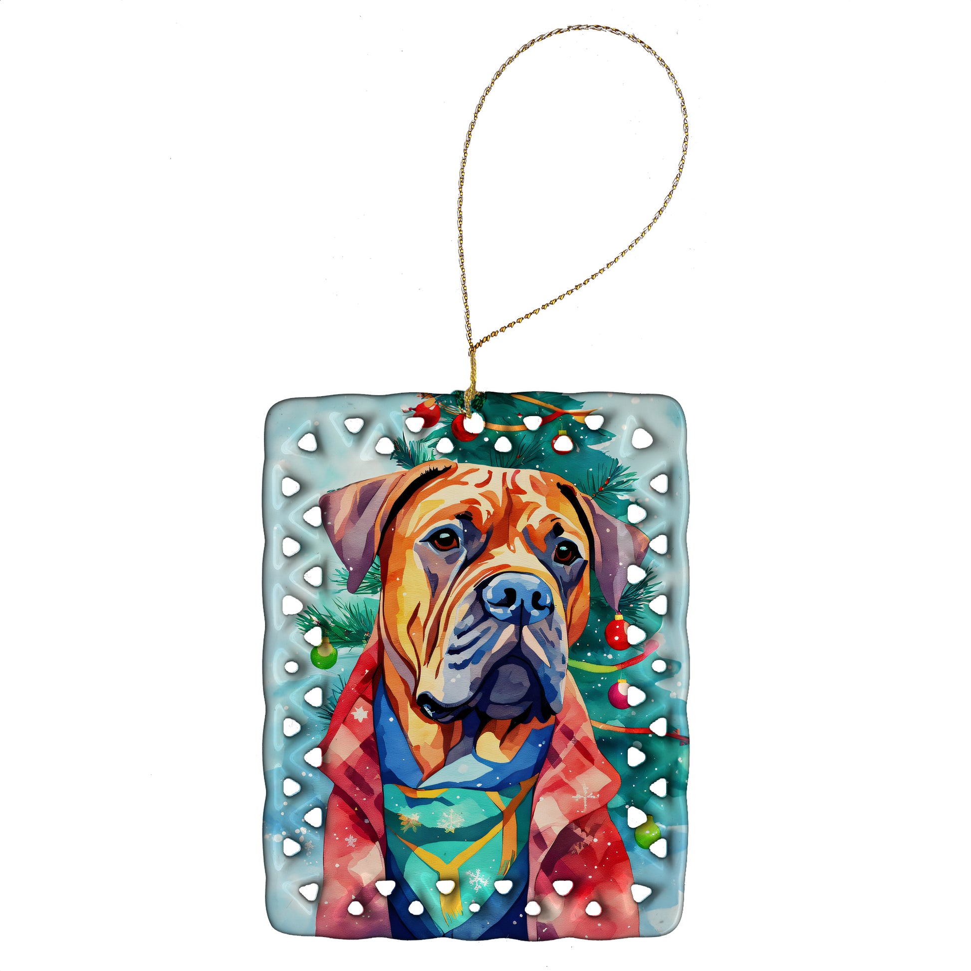 Buy this Dogue de Bordeaux Christmas Porcelain Ornament