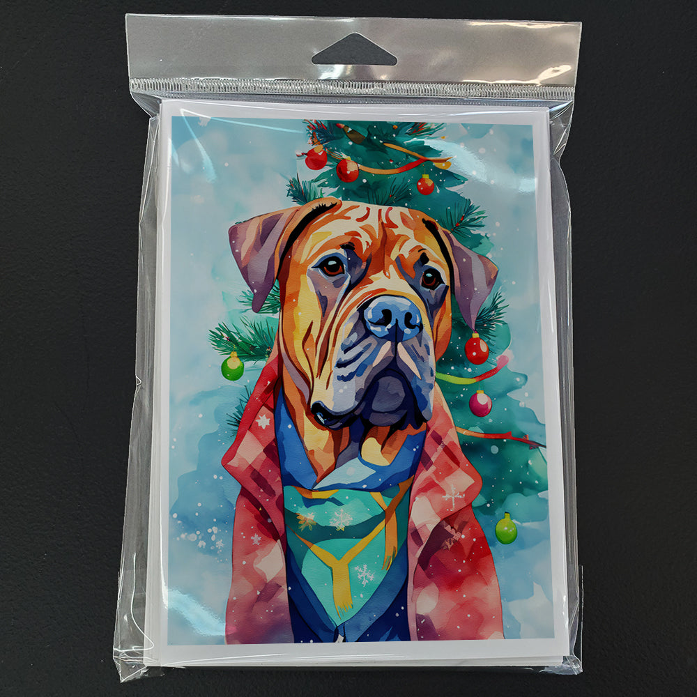 Dogue de Bordeaux Christmas Greeting Cards Pack of 8