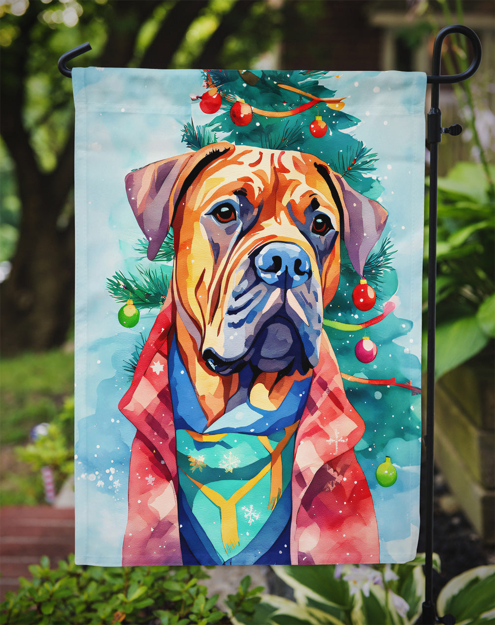 Dogue de Bordeaux Christmas Garden Flag