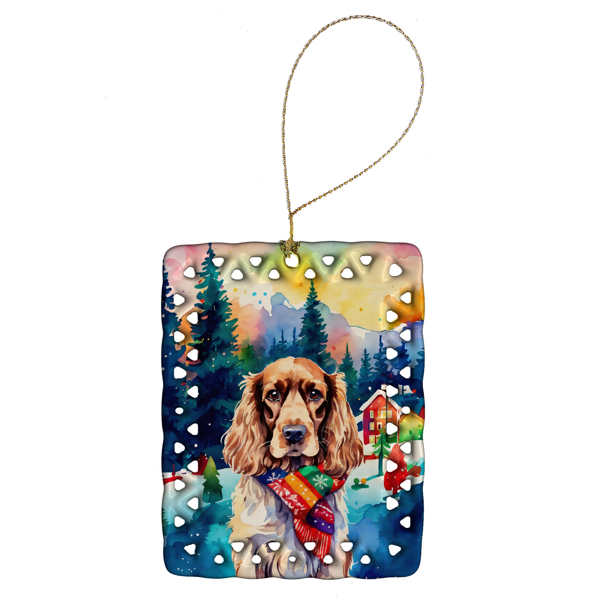 Buy this English Cocker Spaniel Christmas Porcelain Ornament