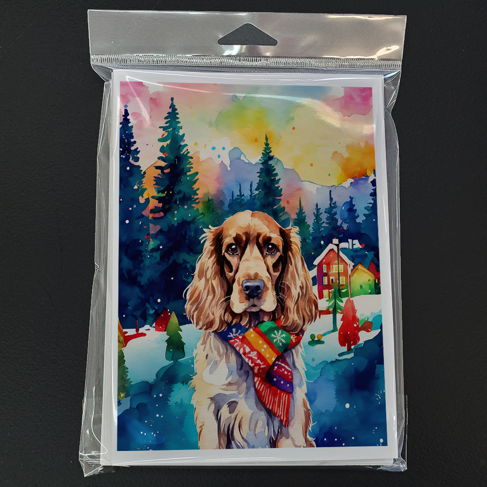 English Cocker Spaniel Christmas Greeting Cards Pack of 8