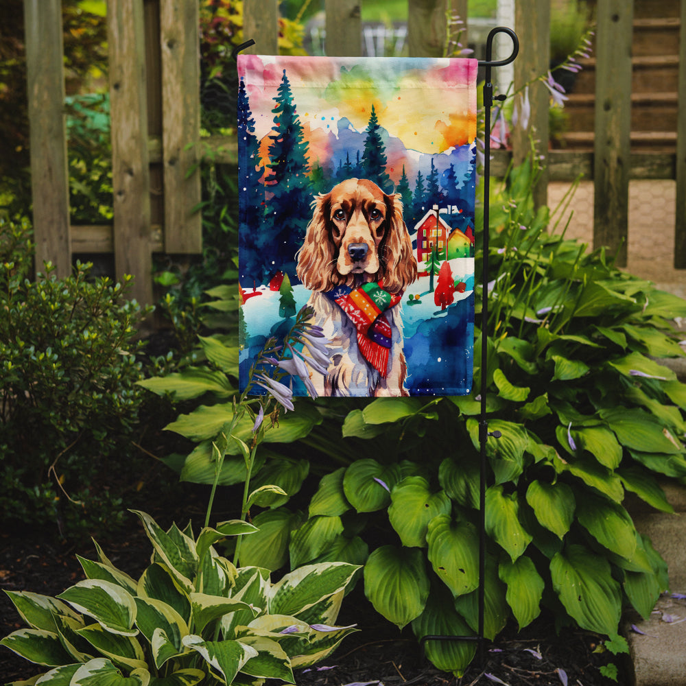 English Cocker Spaniel Christmas Garden Flag