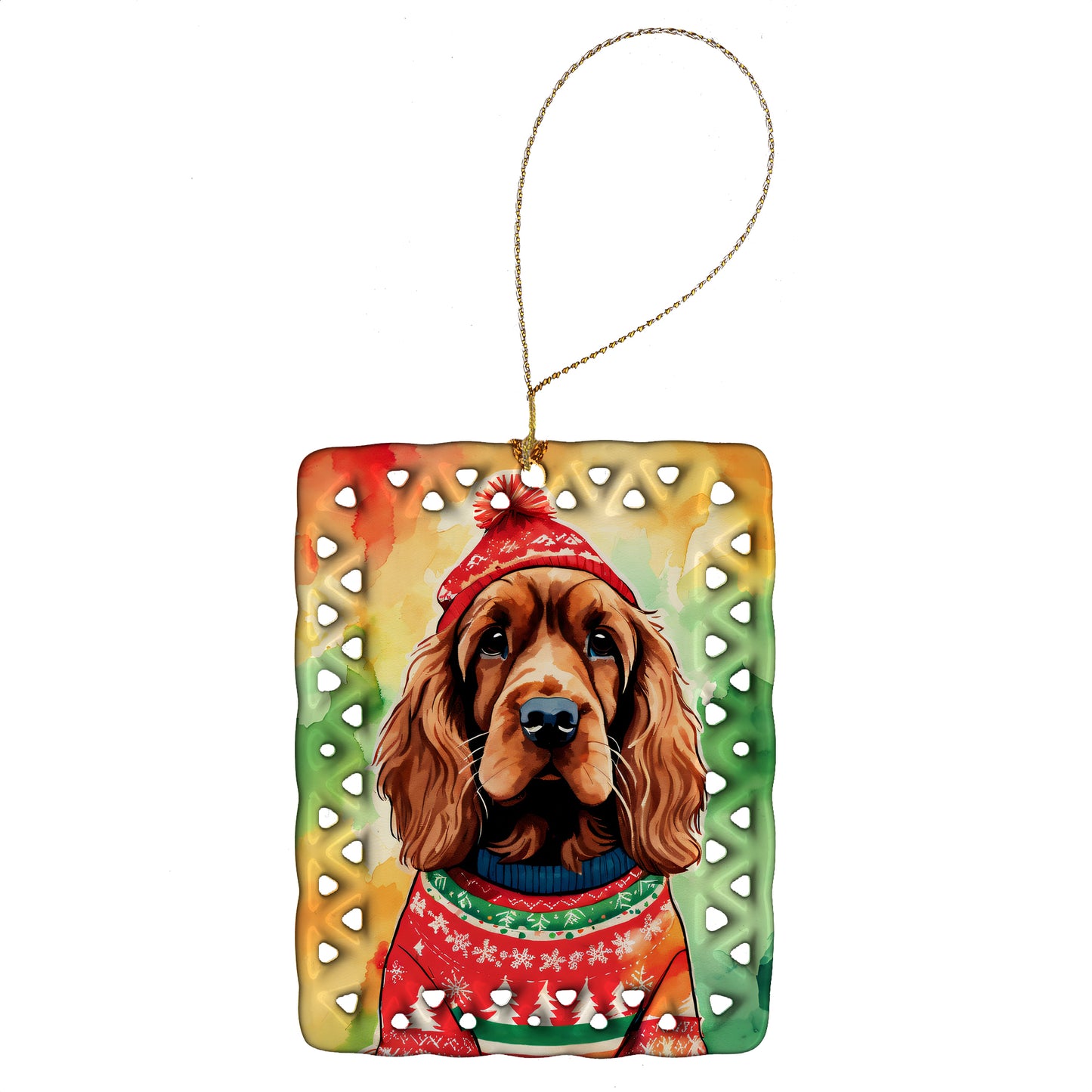 Buy this English Cocker Spaniel Christmas Porcelain Ornament