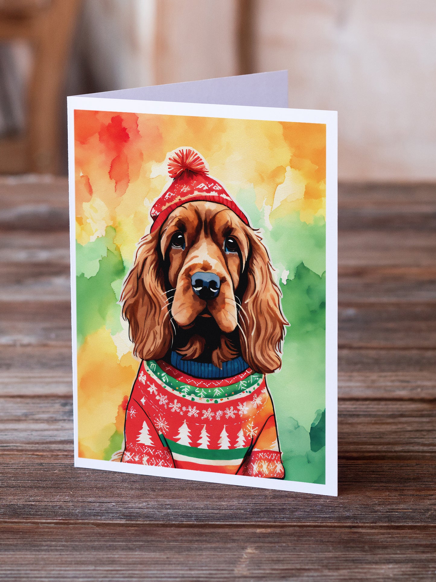 English Cocker Spaniel Christmas Greeting Cards Pack of 8