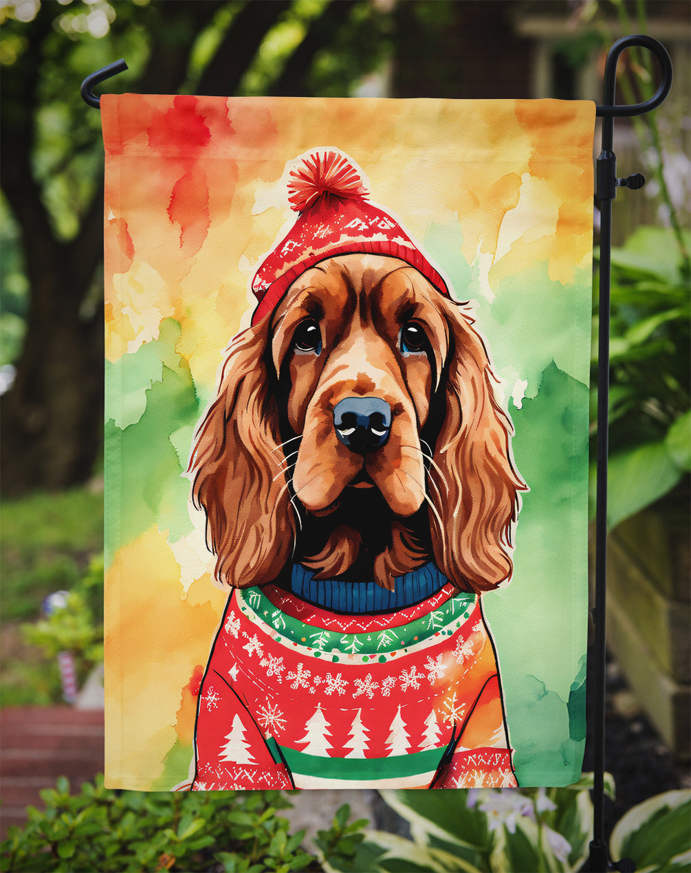 English Cocker Spaniel Christmas Garden Flag