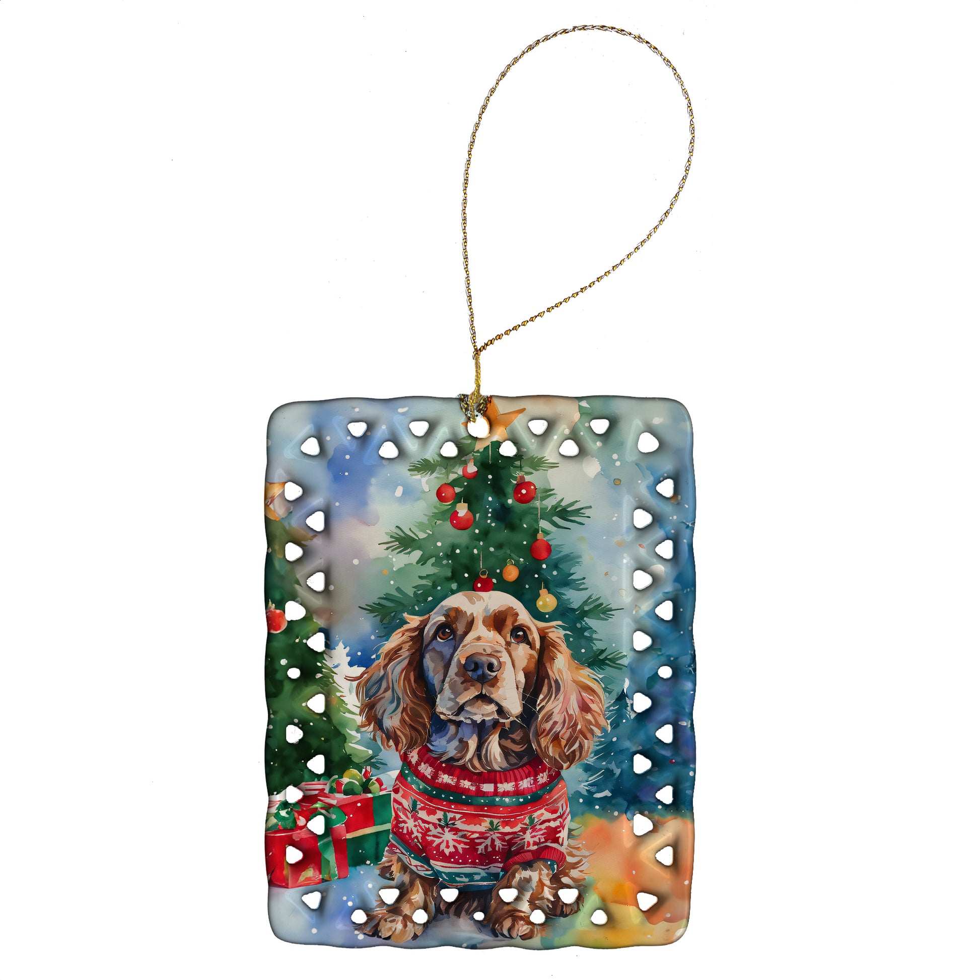 Buy this English Cocker Spaniel Christmas Porcelain Ornament