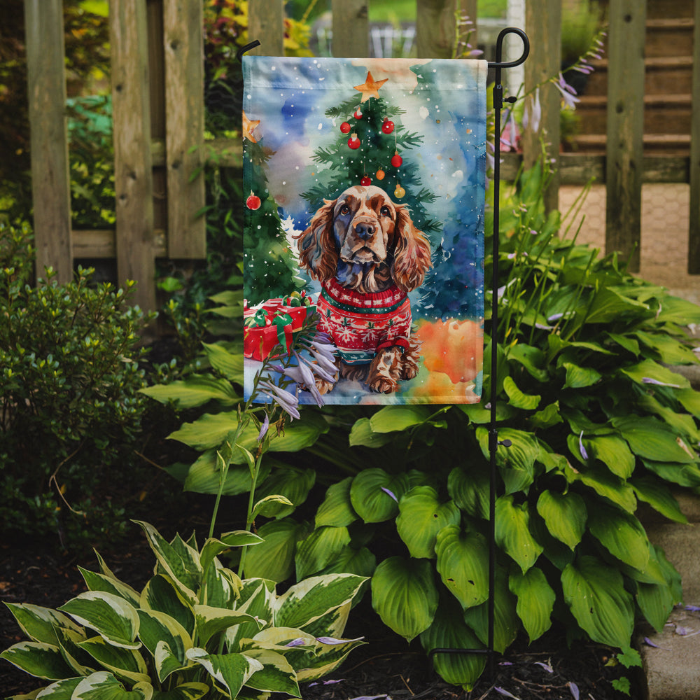 English Cocker Spaniel Christmas Garden Flag