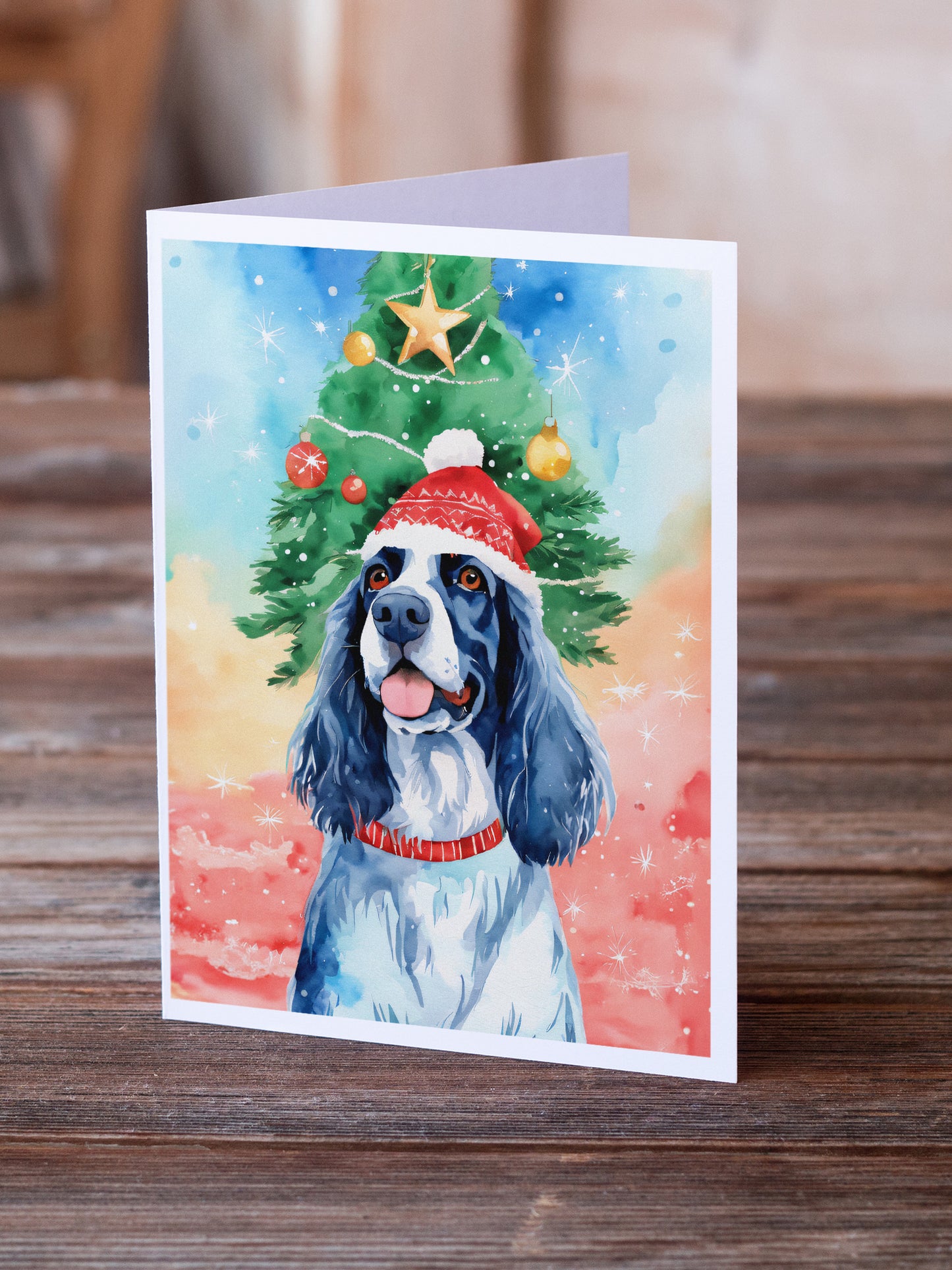 English Setter Christmas Greeting Cards Pack of 8