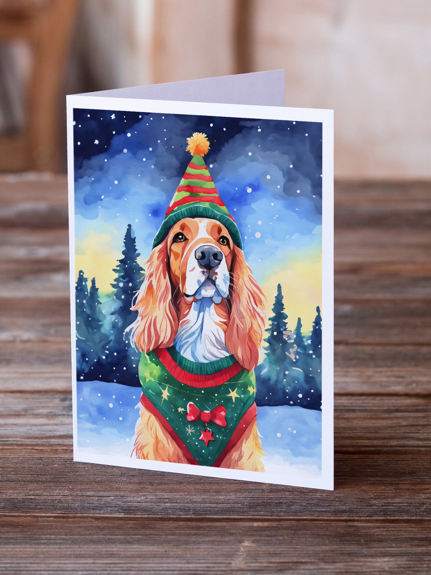 English Setter Christmas Greeting Cards Pack of 8