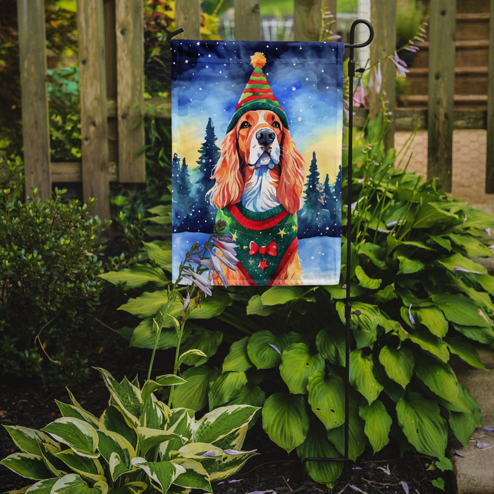 English Setter Christmas Garden Flag