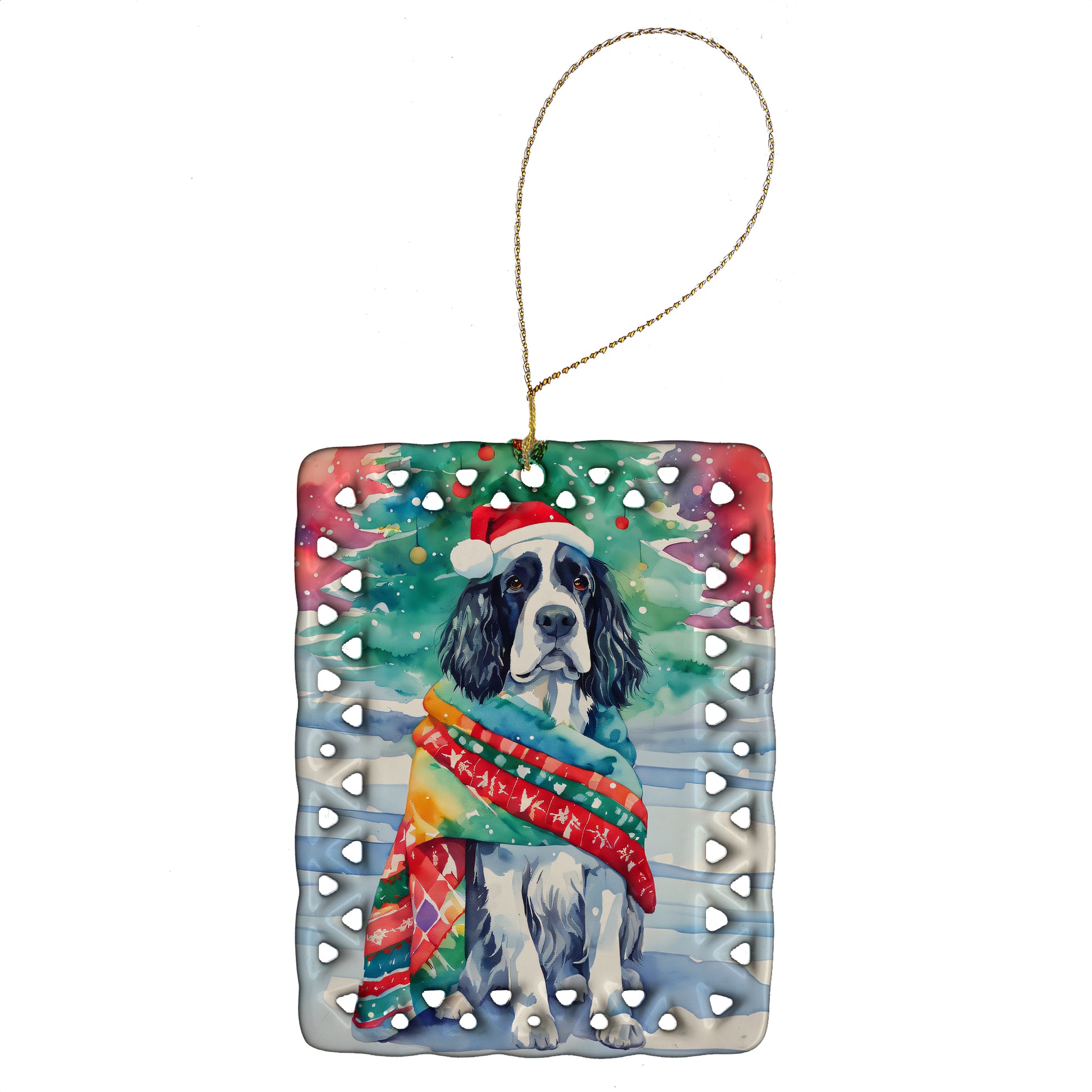 Buy this English Springer Spaniel Christmas Porcelain Ornament