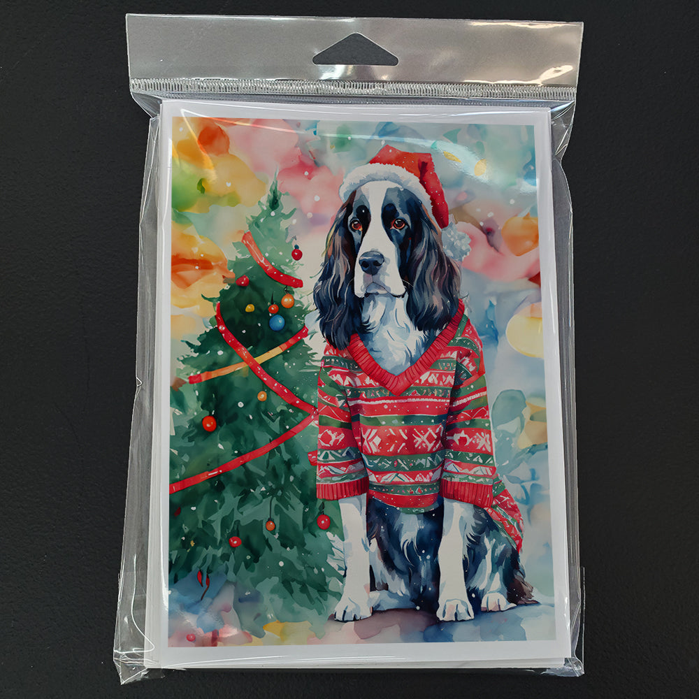 English Springer Spaniel Christmas Greeting Cards Pack of 8