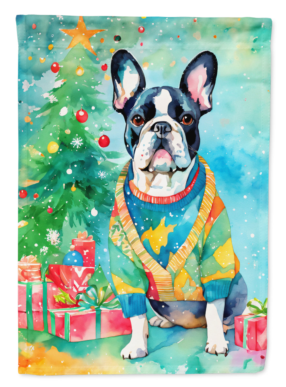 Buy this French Bulldog Christmas House Flag