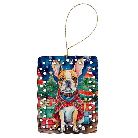 Buy this French Bulldog Christmas Porcelain Ornament