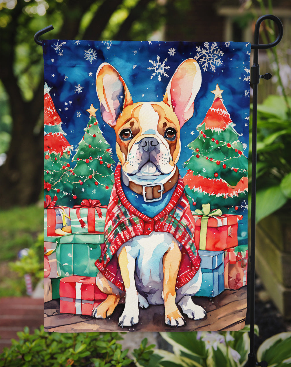 French Bulldog Christmas Garden Flag