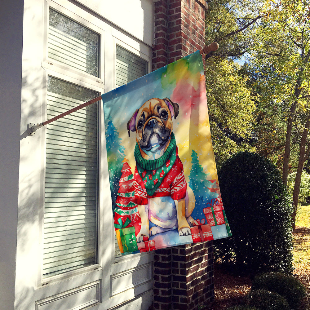 French Bulldog Christmas House Flag